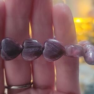 lepidolte heart braclet